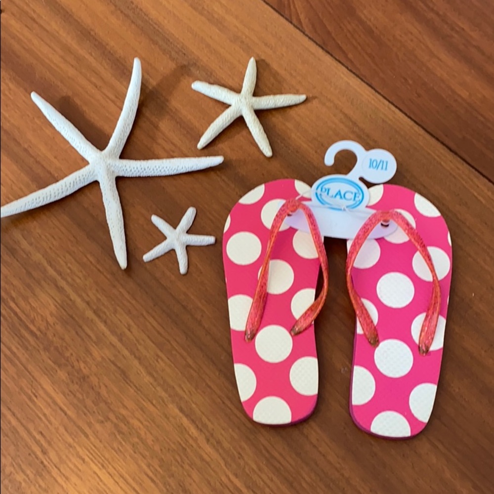 Children's Place Girl's Flip Flops 10/11 NWT
